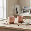Serrana Glass Joy Ceramic Mug set of 2 — pebble-dimpled high-gloss ceramic mug for lattes coffees and hot cocoa