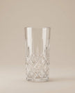 Serrana Glass Murano Premium Highball Glass Set 300ml 6pcs — elegant diamond cut-glass for cocktails and sparkling water