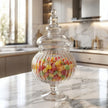 Serrana Glass Momento bonboneira 33cm — ribbed glass jar with lid, 33cm x 17.5cm, for sweets and countertop display