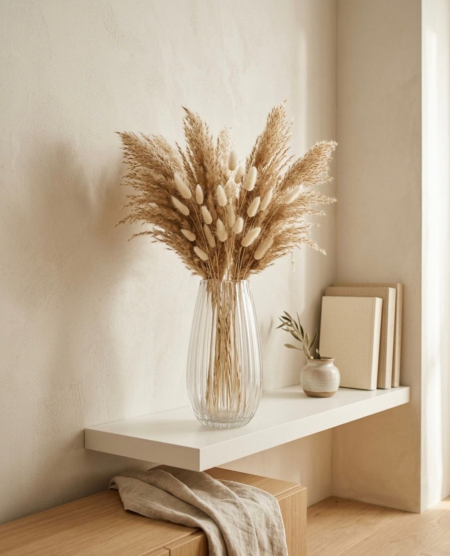 Serrana Glass Celestia Fluted Glass Vase 26cm — precision vertically ribbed clear glass for statement blooms and branches