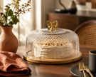 Bamboo Serving Board with Crystal-Cut Acrylic Dome Cover