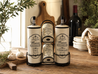 Ada Ceramic Condiment Caddy Set – Oil, Vinegar, Salt & Pepper