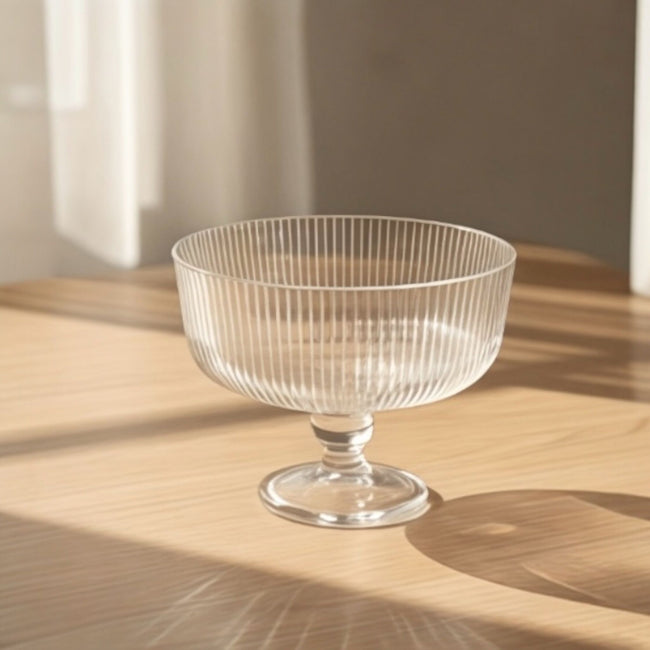 Serrana Glass Mora dessert bowl — footed crystal, 370ml, for ice cream and desserts