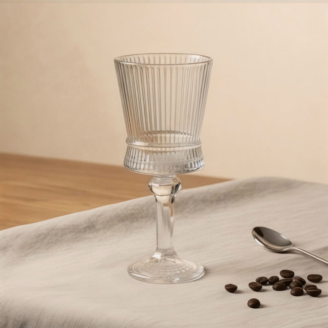 Serrana Glass Cherry stemware set 6pcs — elegant crystal stemware, 150ml set of 6, for juices water and soft drinks