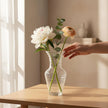 Serrana Glass Orta handmade vase 26cm — tapered ribbed handmade clear glass, 26cm x 12cm, for floral arrangements