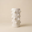 Serrana Glass Sculptural Studded Texture Vase Off-White — off-white studded pottery for dried botanicals and art display