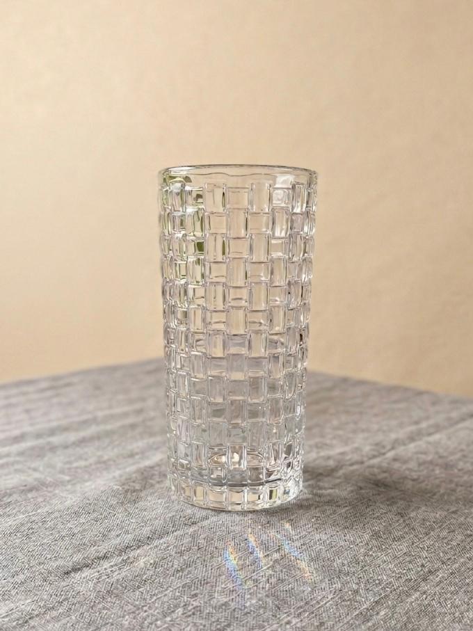 Serrana Glass Sofia Premium Highball Glass Set 300ml 6pcs — diamond cut-glass for cocktails and sparkling water