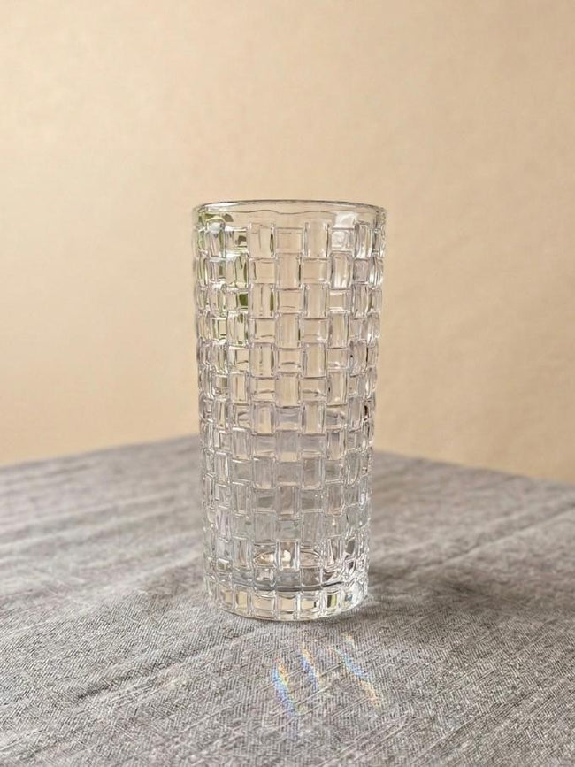 Serrana Glass Sofia Premium Highball Glass Set 300ml 6pcs — diamond cut-glass for cocktails and sparkling water