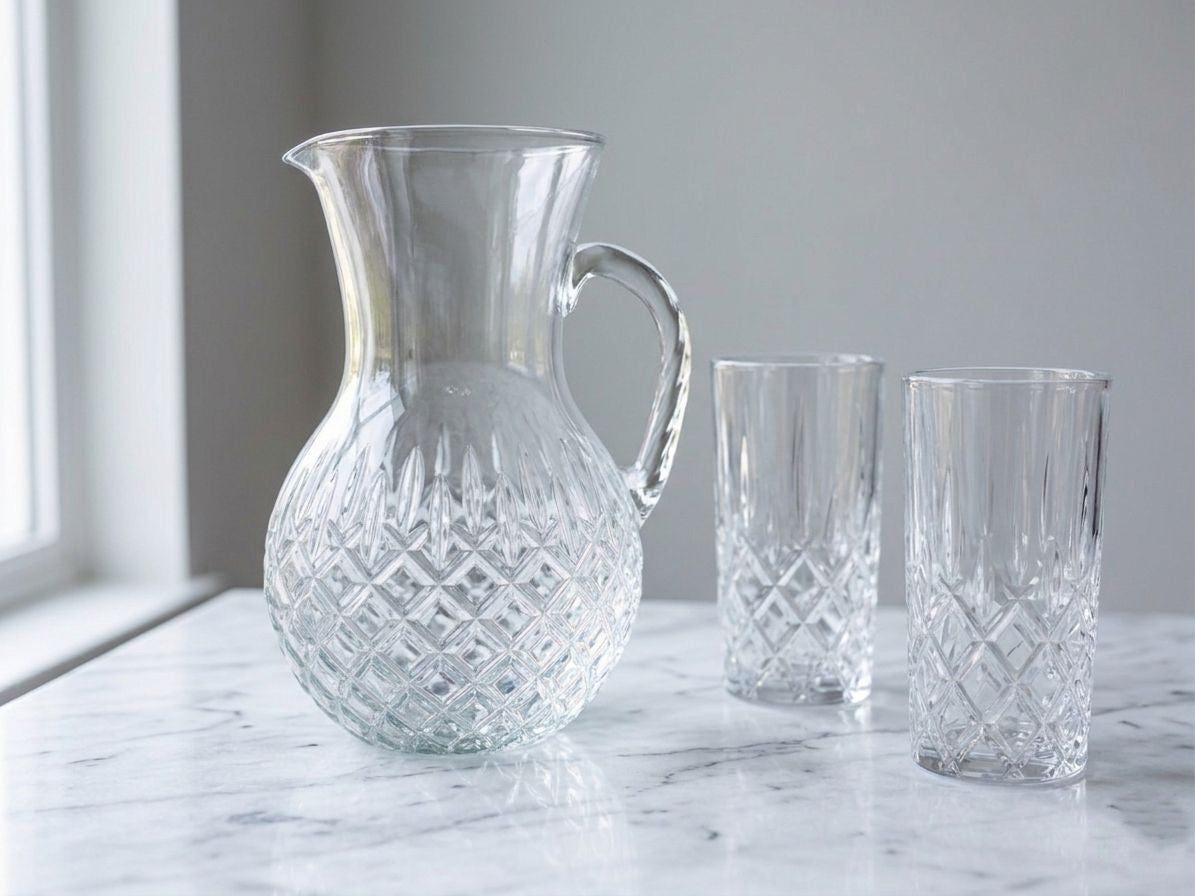 Crystal Cut Pitcher & Tumbler Set (7-Piece)