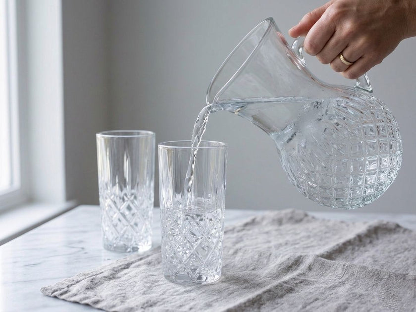 Crystal Cut Pitcher & Tumbler Set (7-Piece)