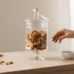 Serrana Glass Silo bonboneira 28cm — tall glass jar with fitted lid, 28cm x 14.5cm, for candies nuts and fillers
