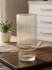 Serrana Glass Loreta Fluted Glassware Set 300ml 6pcs — vertically ribbed fluted clear glass with stepped base for cocktails