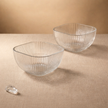 Serrana Glass Viva lines bowl set 12Pcs — ribbed crystal bowl, set of 12, for desserts nuts and snacks
