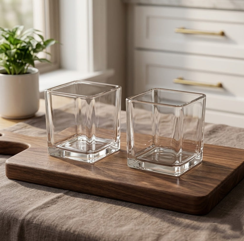 Serrana Glass Celina bowl 8cm set 6Pcs — ribbed crystal bowl, 8cm set of 6, for desserts nuts and snacks