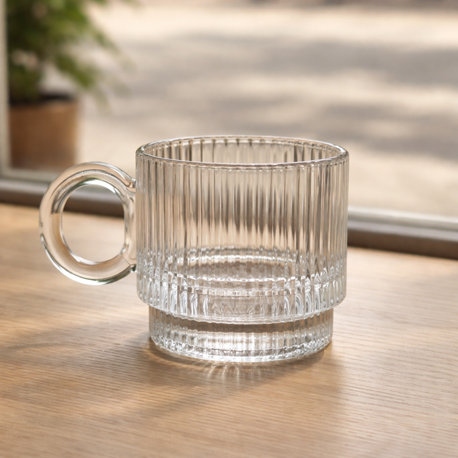 Serrana Glass Maria coffee cup set 6pcs — elegant crystal coffee cup, 80ml set of 6, for refined coffee moments
