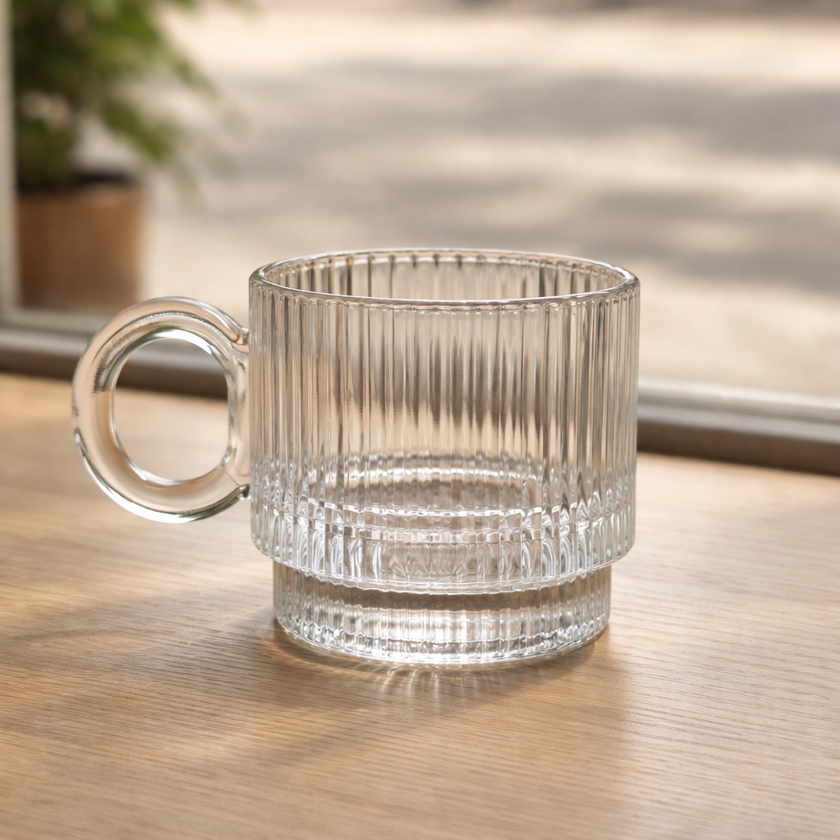 Serrana Glass Maria coffee cup set 6pcs — elegant crystal coffee cup, 80ml set of 6, for refined coffee moments
