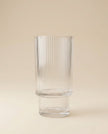 Serrana Glass Loreta Fluted Glassware Set 300ml 6pcs — vertically ribbed fluted clear glass with stepped base for cocktails