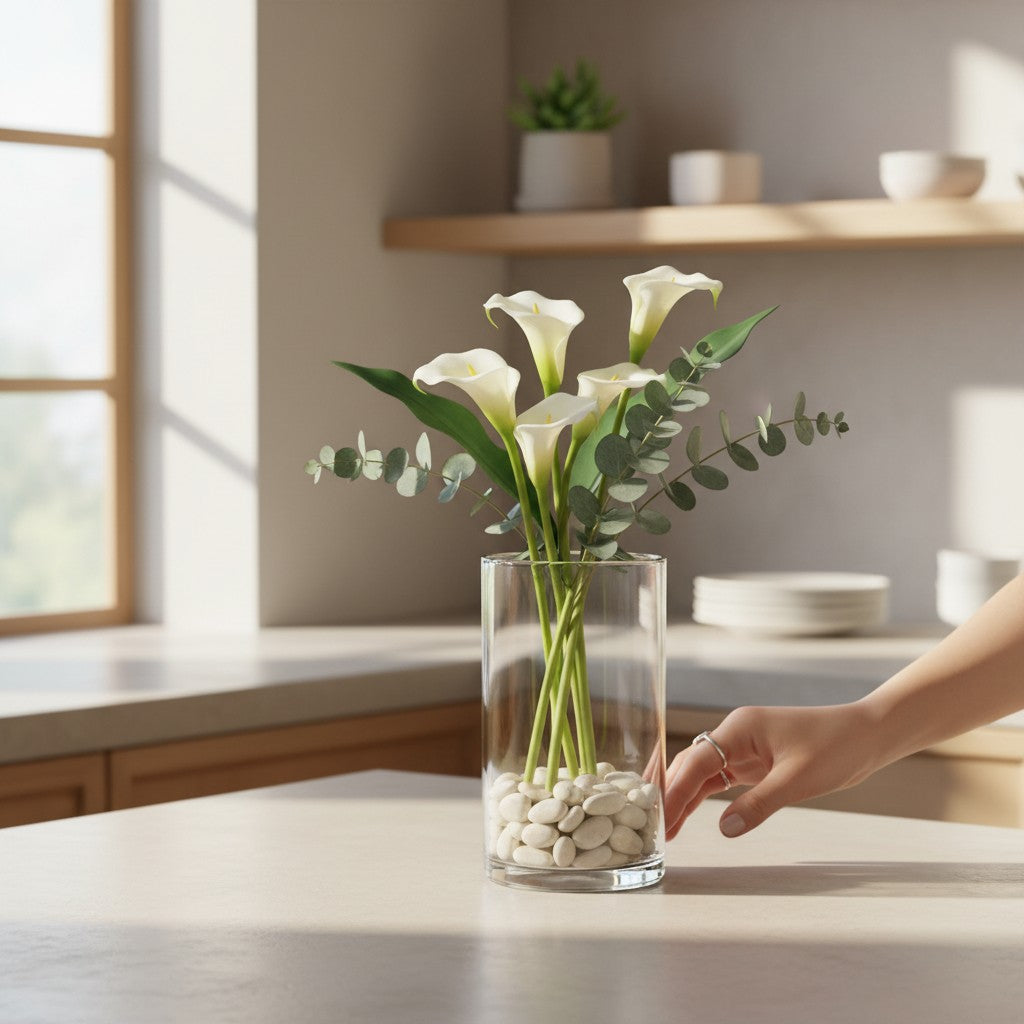 Serrana Glass Cil plain vase 15x9cm — cylindrical clear glass, 15cm x 9cm, for flowers and standalone decor