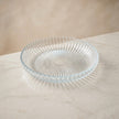 Serrana Glass Alya lines desert plate set 15cm — ribbed crystal dessert plates for desserts nuts and snacks