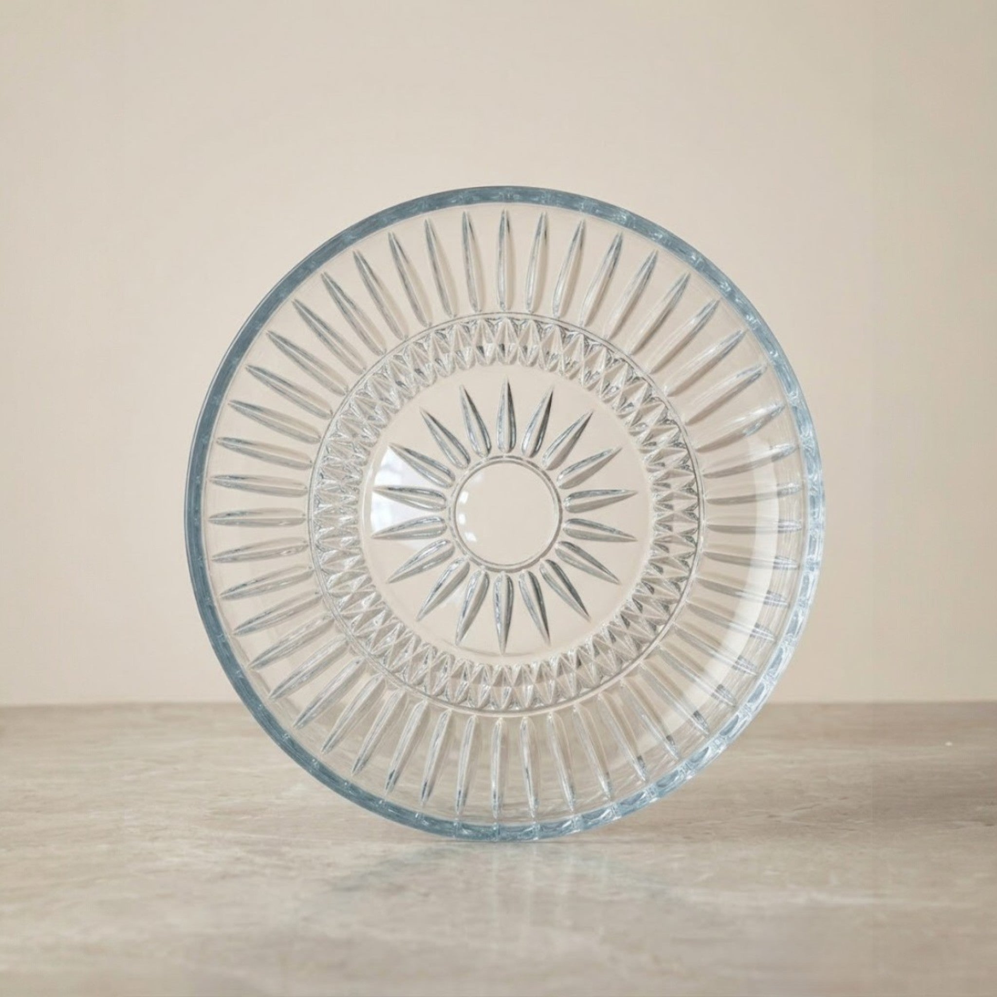 Serrana Glass Galata desert plate set 15cm — ribbed crystal dessert plates for desserts nuts and snacks
