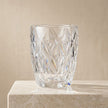 Serrana Glass Diamond Tumbler set 300ml 6pcs — sculpted diamond-texture clear glass for water juices and cocktails